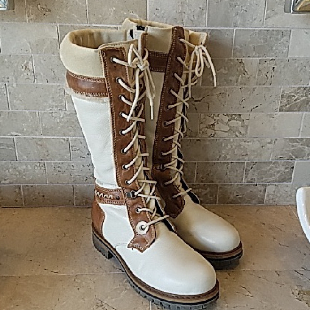 Overland Ilka Ivory Leather Boots
